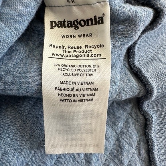 Patagonia Quilt Snap T Pullover Womens Medium Wavy Blue Cotton Cozy Layer 25282 - Picture 8 of 10